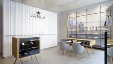 Interiér prodejny zakázkového krejčovství JANEK