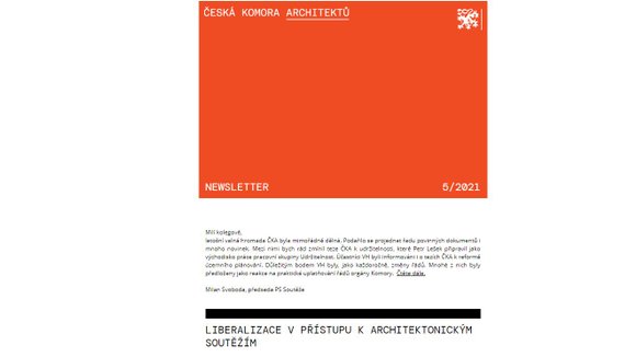 NEWSLETTER České komory architektů č. 5
