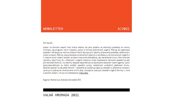 NEWSLETTER České komory architektů č.4