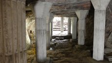 Hrad Hasištejn, zajištění skalního sklepa pod schodišťovou věží